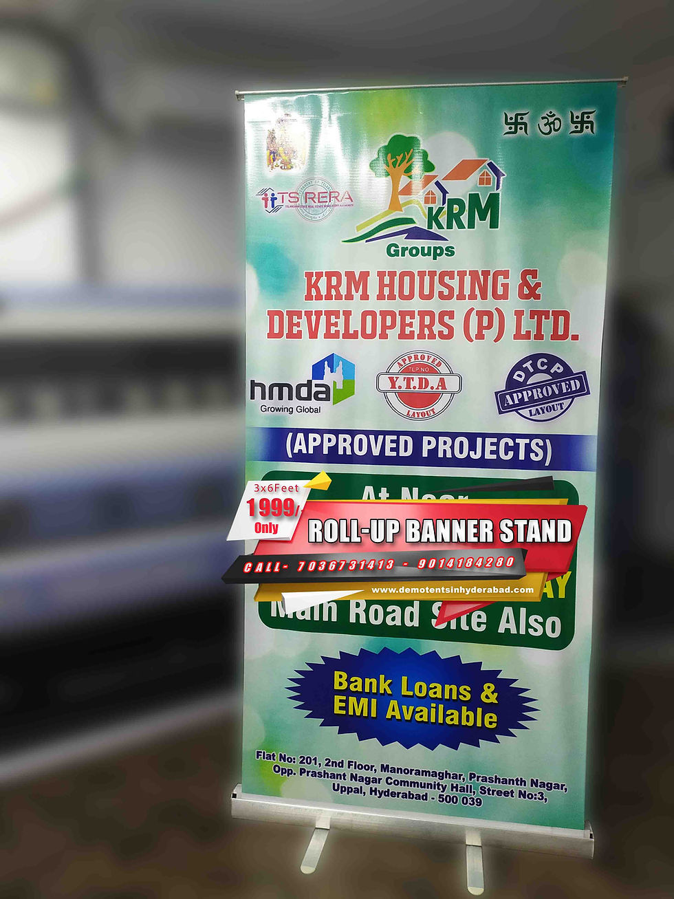 flex banner stand, in Banswada