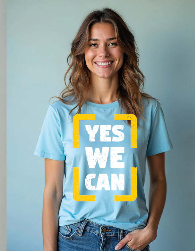 Thumbnail: yes we can Classic Unisex Printed Graphic T-Shirt For Mens Womens & Kids