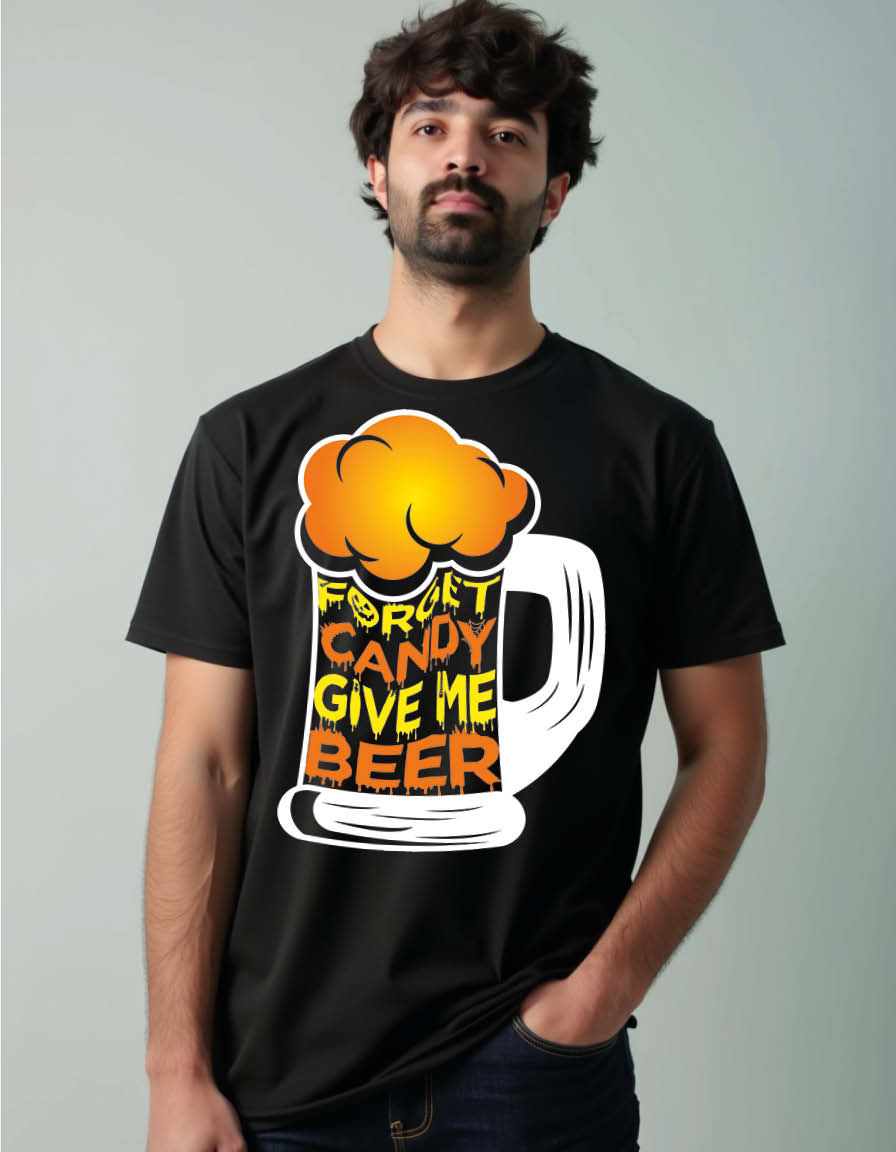 foroet candy give me beer Unisex Printed Graphic T-Shirt for Mens,Womens & Kids