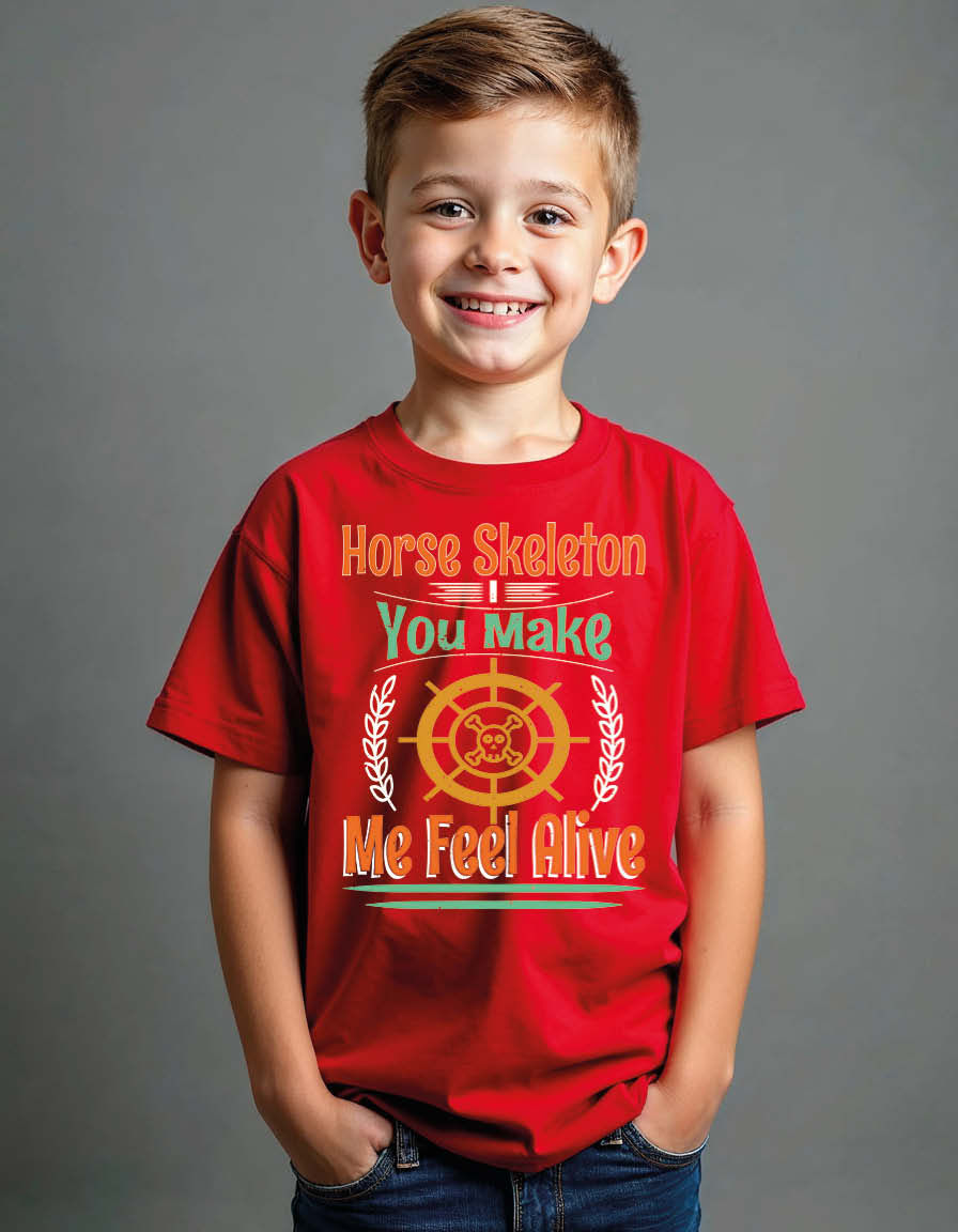 Thumbnail: horse skeleton i you make me feel alive Unisex Printed Graphic T-Shirt