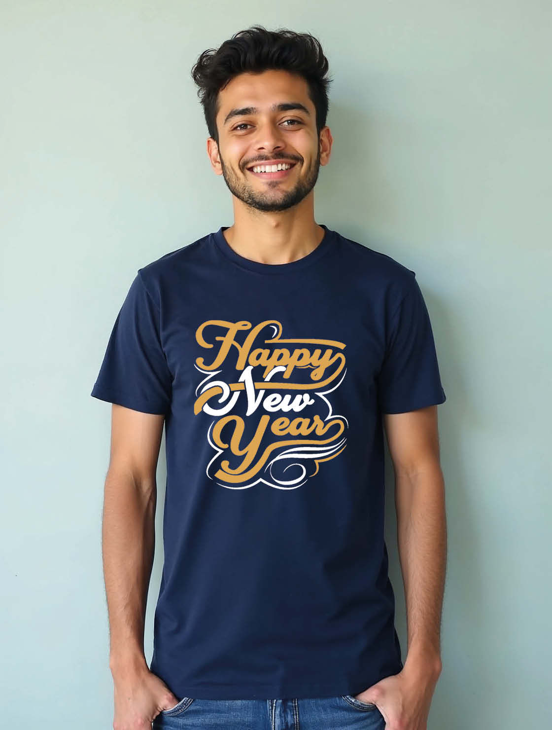 happe new year Unisex Printed Graphic T-Shirt For Mens Womens & Kids