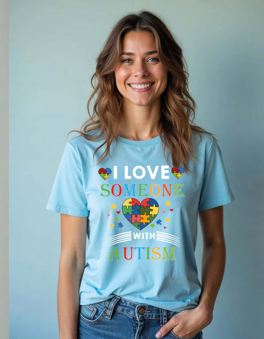 Thumbnail: i love someone with autism Unisex Printed Graphic T-Shirt For Mens,Womens & Kids