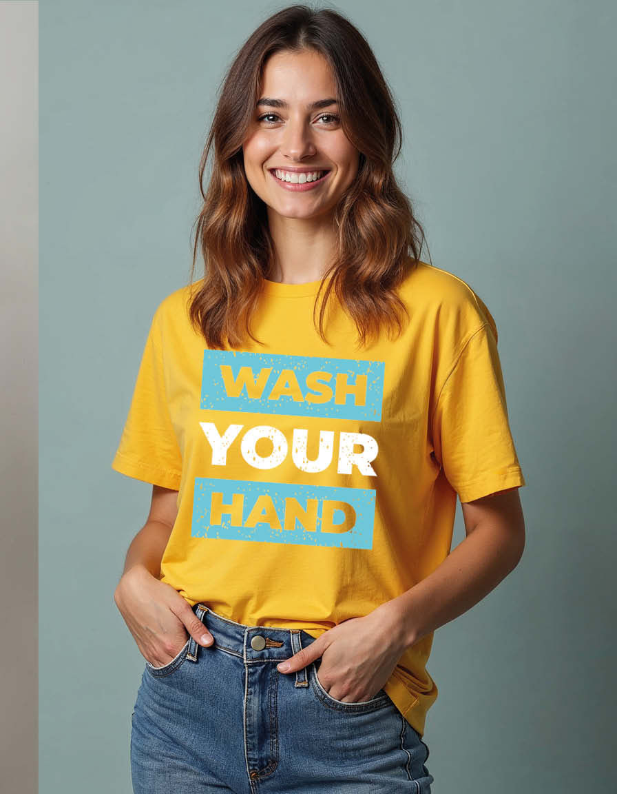 Thumbnail: Wash your hand Unisex Printed Graphic T-shirt