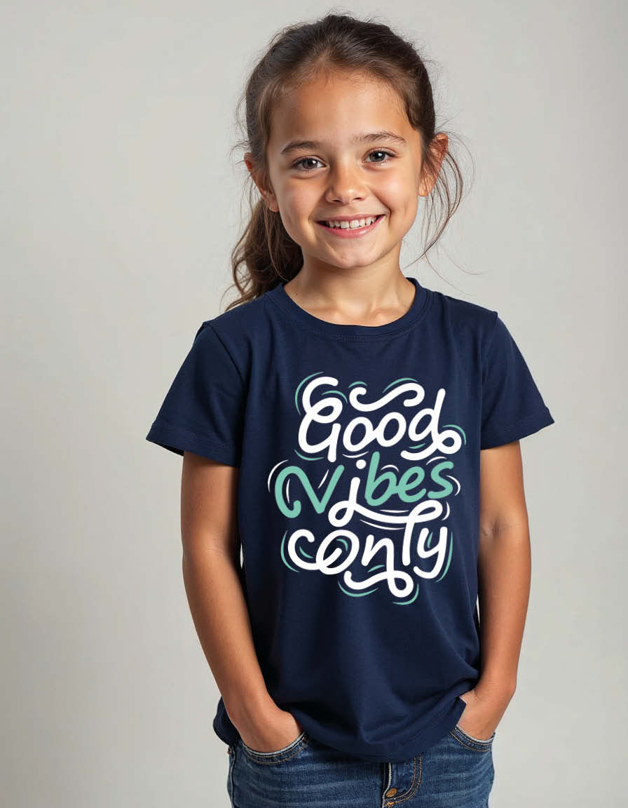 good vibes only Unisex Printed Graphic T-Shirt for Mens,Womens & Kids