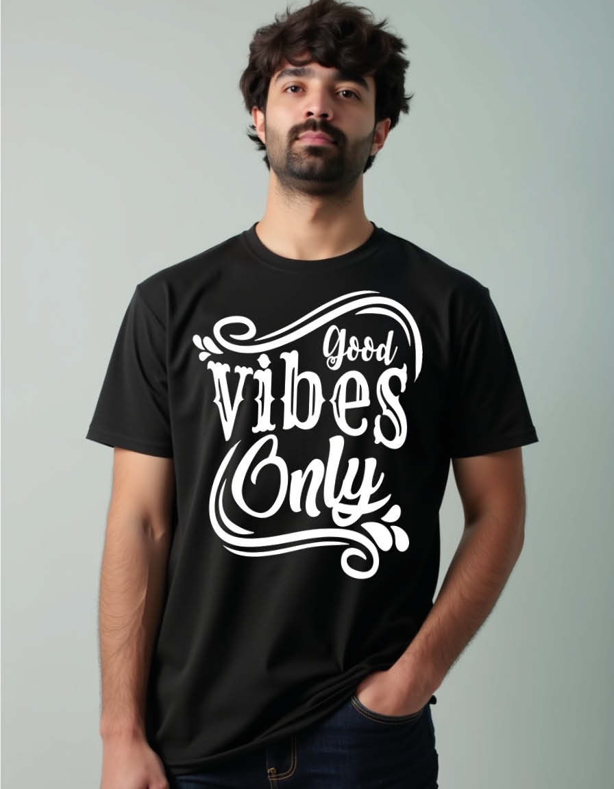 good vibes only Stylish Unisex Printed Graphic T-Shirt for Mens,Womens & Kids