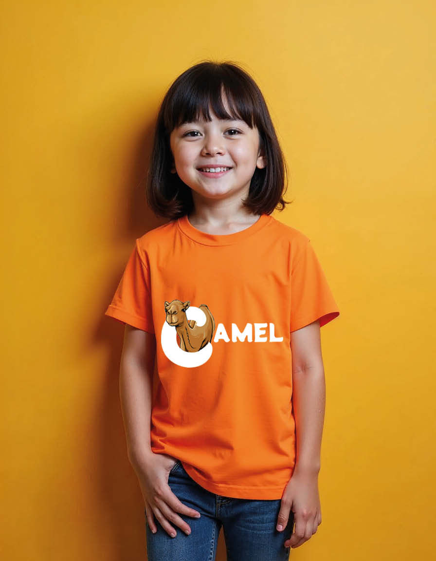 Thumbnail: camel Casual Unisex Printed Graphic T-Shirt For Mens, Womens & Kids