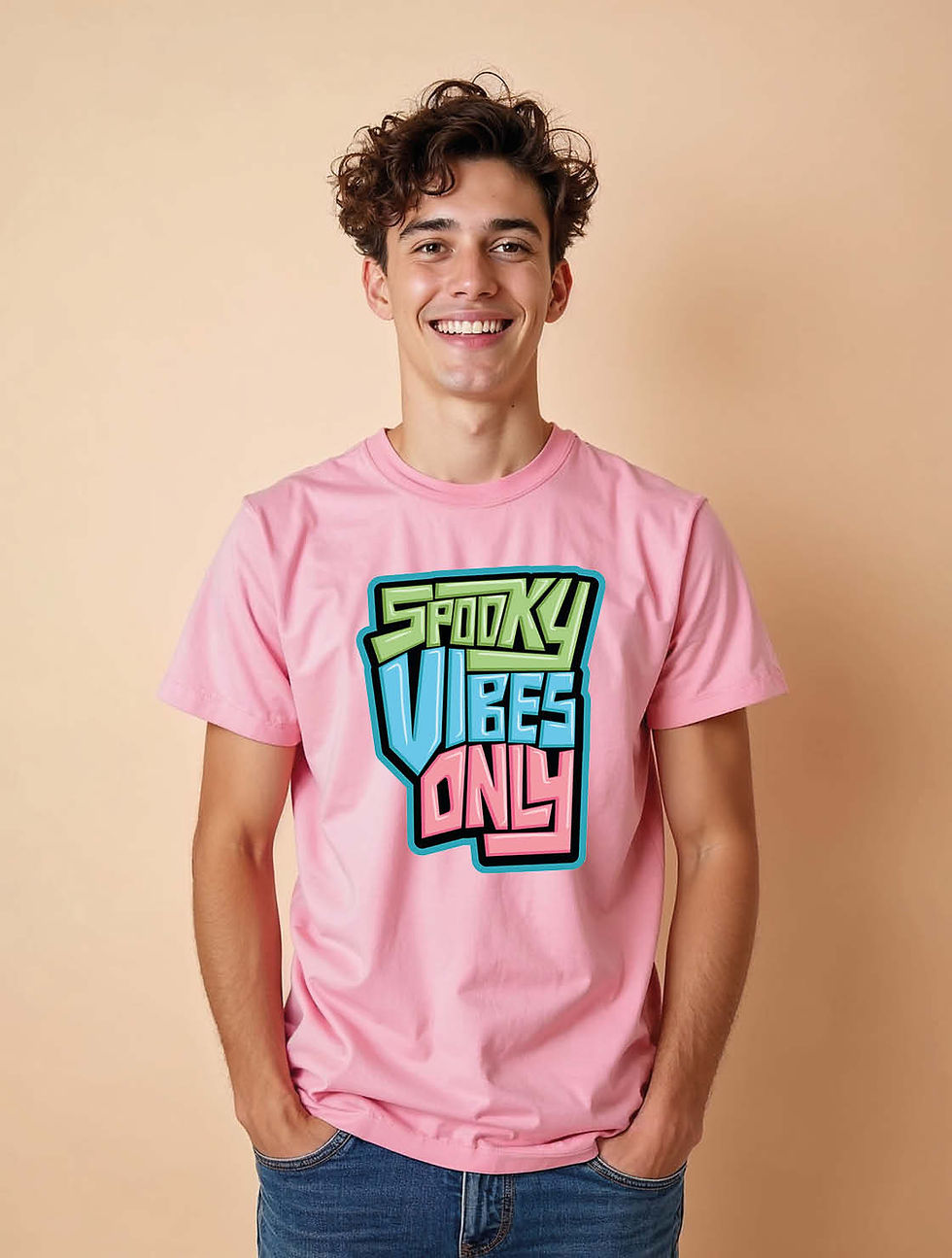 spooky vibes only Unisex Printed Graphic T-Shirt For Mens Womens & Kids