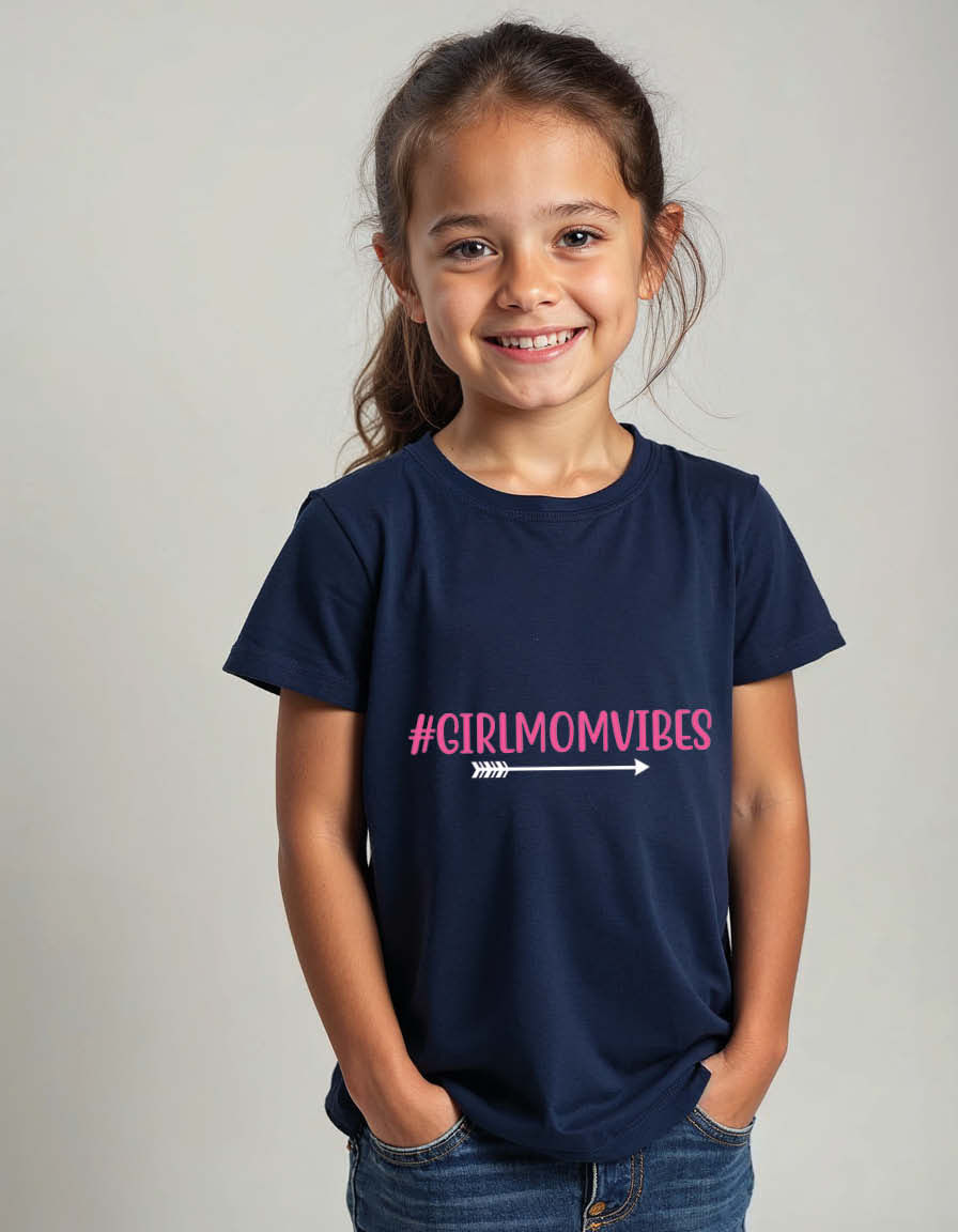 girl mom vibes Unisex Printed Graphic T-Shirt For Mens Womens & Kids