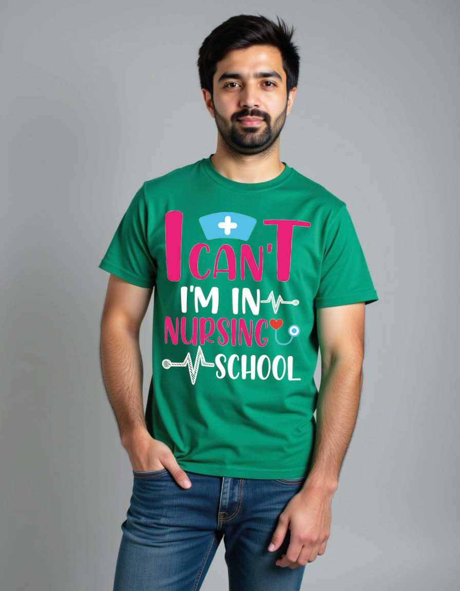 Thumbnail: i can't i'm in nursing school Unisex Printed Graphic Tees For Mens Womens & Kids