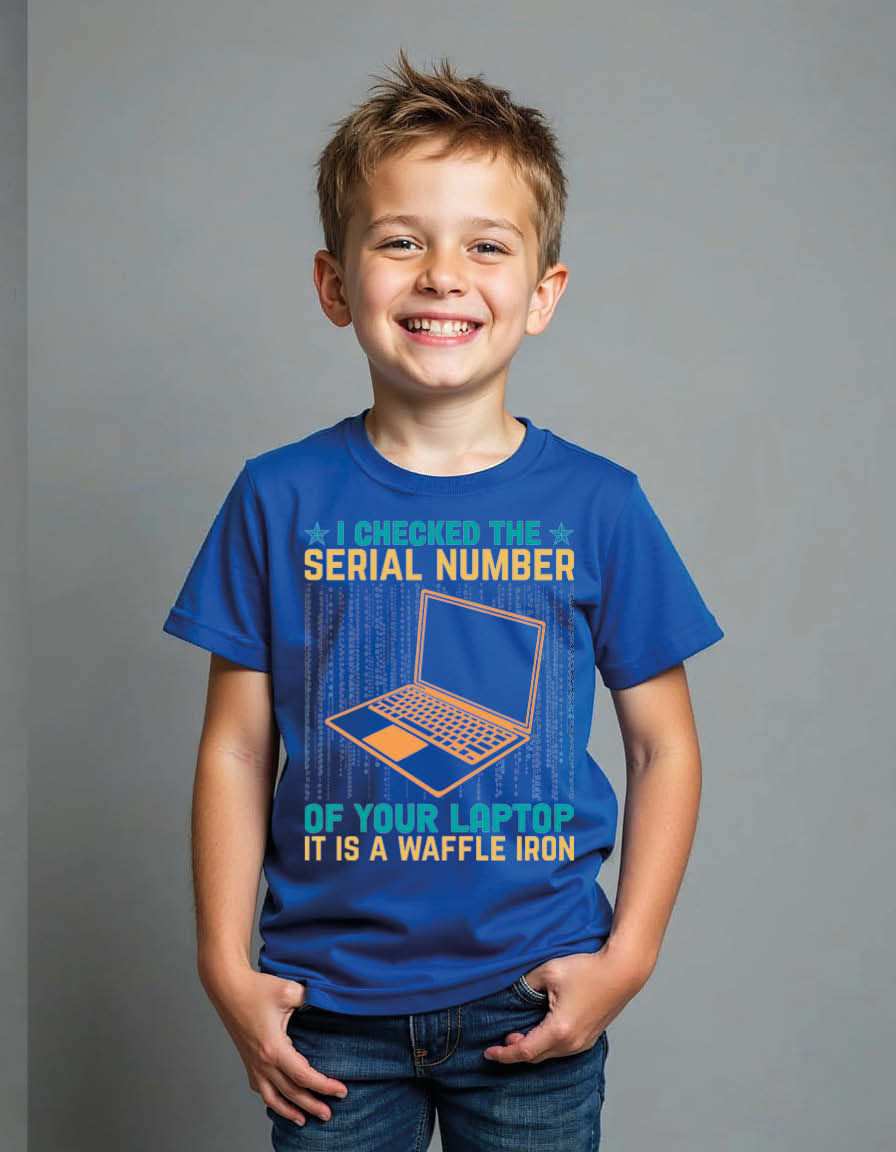 Thumbnail: i checked the serial number of your laptop it is a waffle iron Unisex T-Shirt