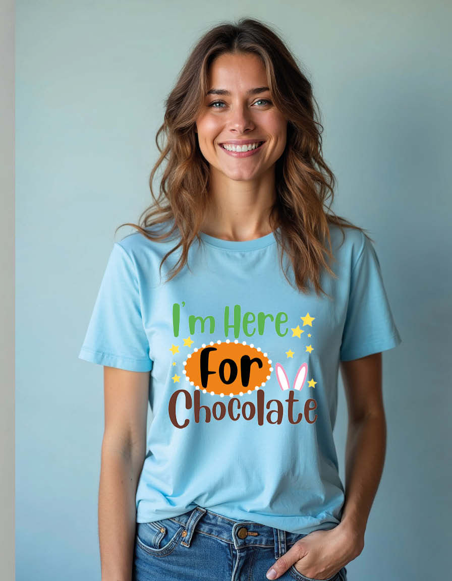 Thumbnail: i'm here for chocolate Unisex Printed Graphic T-Shirt For Mens, Womens & Kids