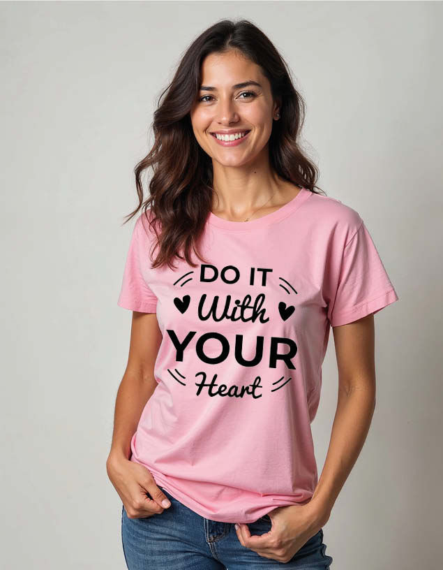 Thumbnail: do it with your heart Unisex Printed Graphic T-Shirt For Mens Womens & Kids