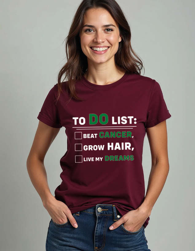 to do list beat cancer grow hair live my dreams Unisex Printed Graphic T-Shirt