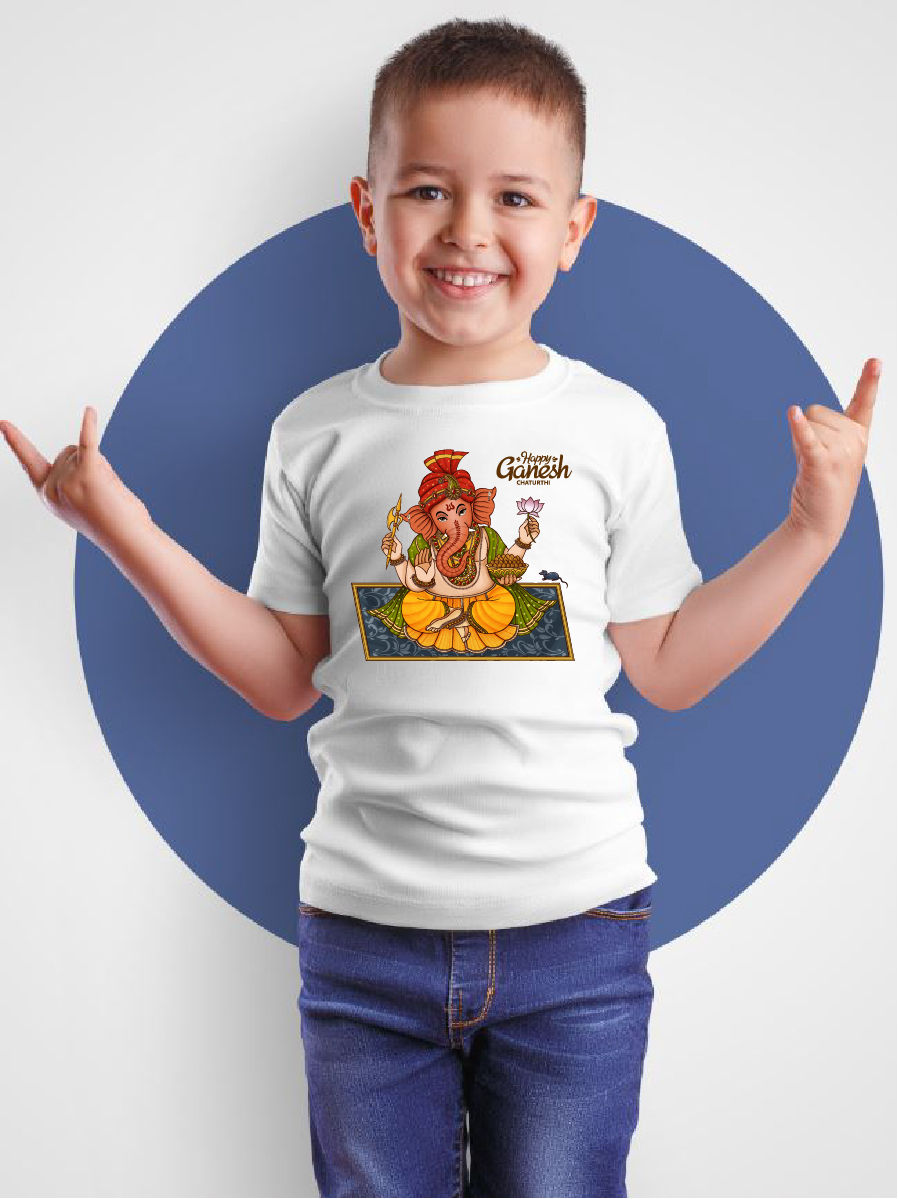 Thumbnail: kids t shirts / Pack of 10 pices / Customized Ganesh Chaturthi t-shirts.