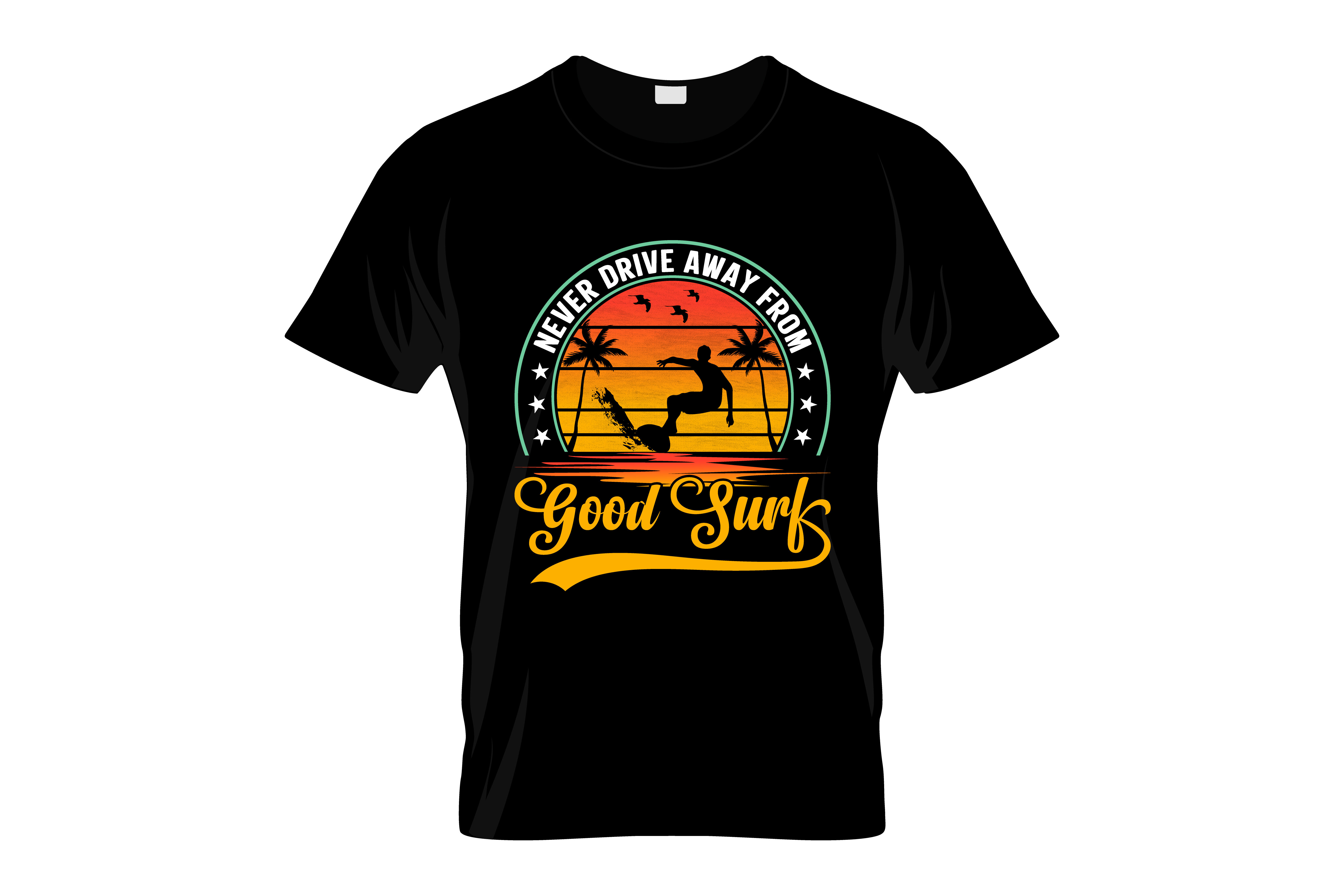 good surf typography printed t shirts