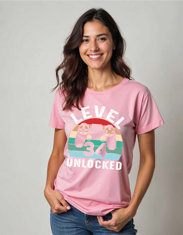Thumbnail: level Unlocked Unisex Printed Graphic T-Shirt For Mens Womens & Kids