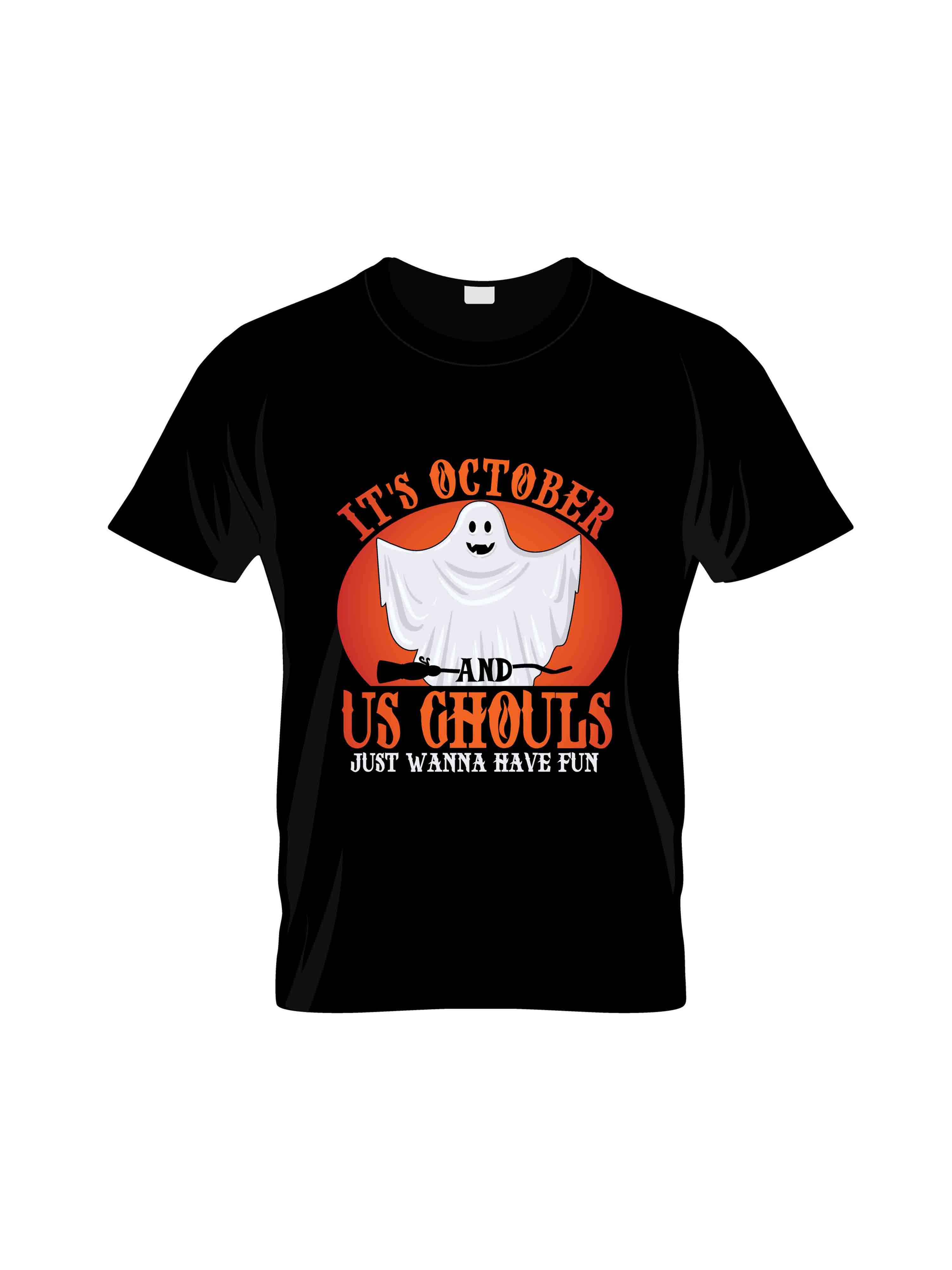 its october and us ghouls just wanna have fun typography printed t shirts