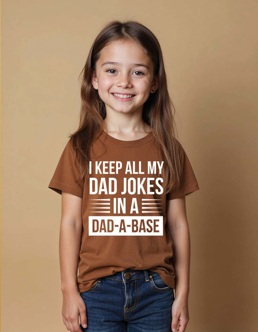 i keep all my dad jokes in a dad a base Unisex Printed Graphic T-Shirt