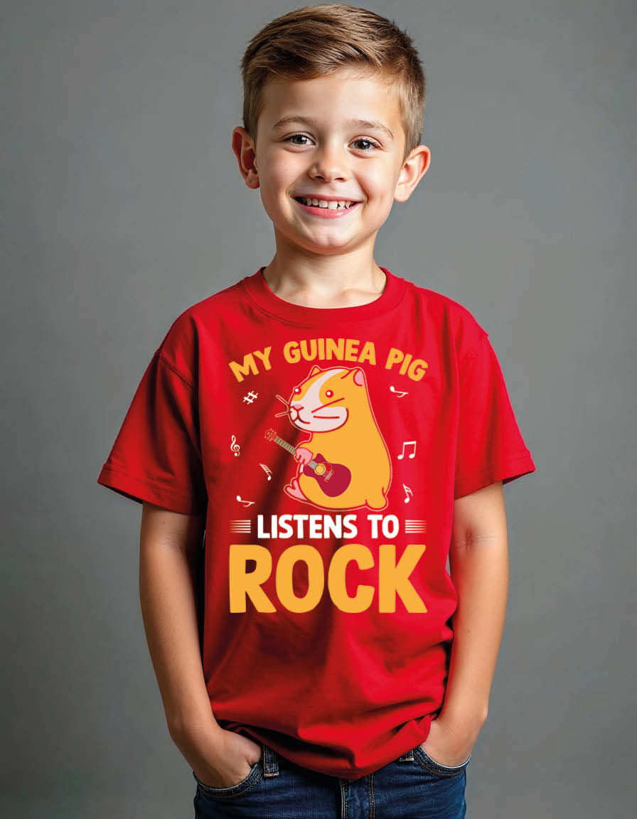 Thumbnail: my guinea pig listens to rock Unisex Graphic T-Shirt for Mens,Womens & Kids