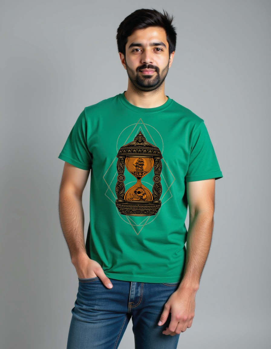 Ornate Hourglass Unisex Printed Graphic T-Shirt For Mens, Womens & Kids