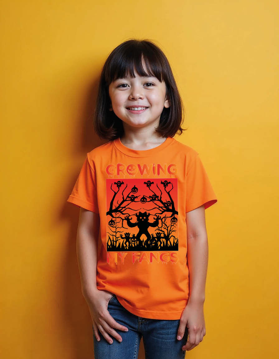Thumbnail: growing my fangs Stylish Unisex Printed Graphic T-Shirt for Mens,Womens & Kids