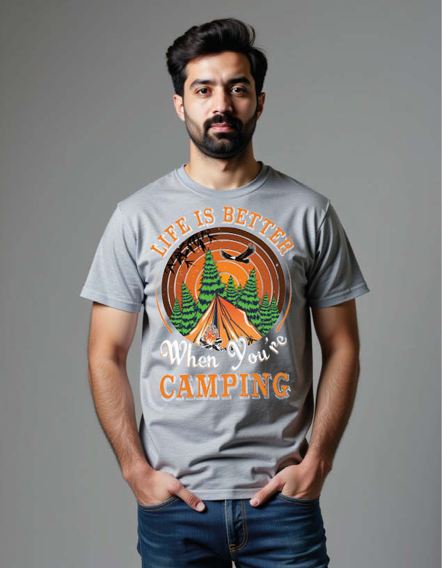 Thumbnail: life is better when you're camping Unisex Printed Graphic T-Shirt