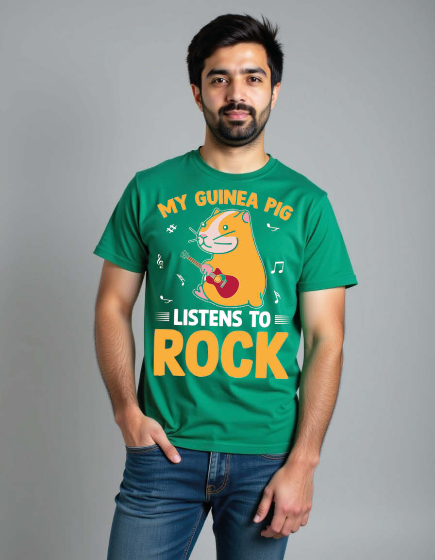 Thumbnail: my guinea pig listens to rock Unisex Graphic T-Shirt for Mens,Womens & Kids