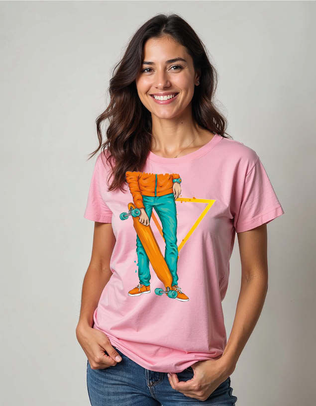 Thumbnail: Skateboard Classic Unisex Printed Graphic T-Shirt for Mens,Womens & Kids