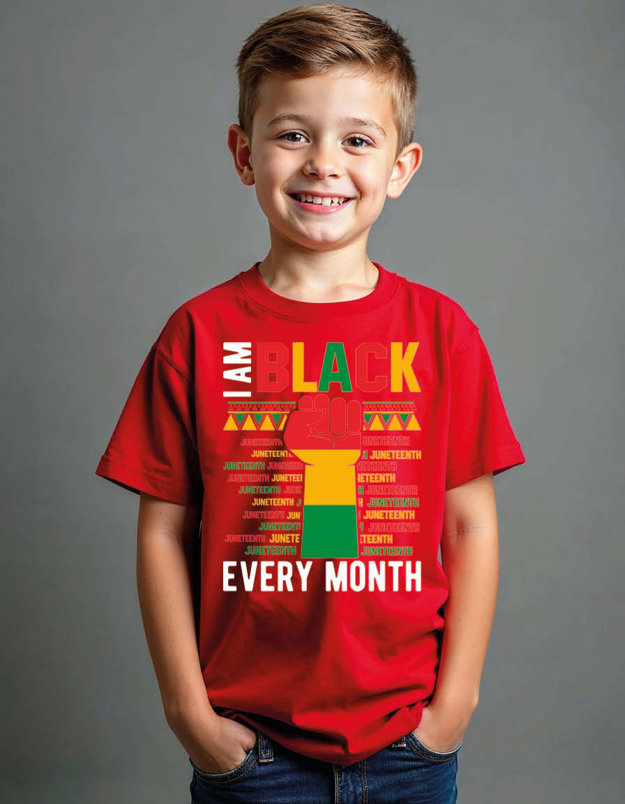 Thumbnail: i am black every month Unisex Printed Graphic T-Shirt For Mens, Womens & Kids