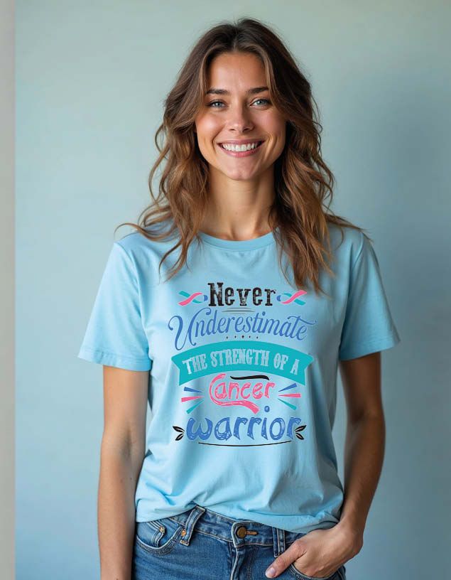 Thumbnail: never underestimate the strength or a cancer warrior Unisex Printed Graphic Tees