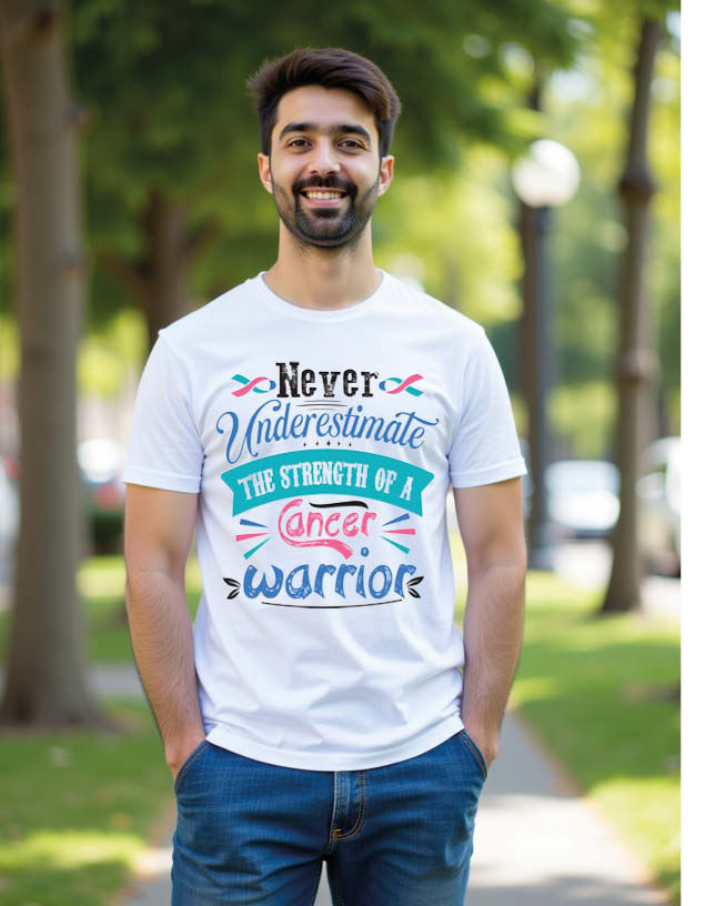 never underestimate the strength or a cancer warrior Unisex Printed Graphic Tees