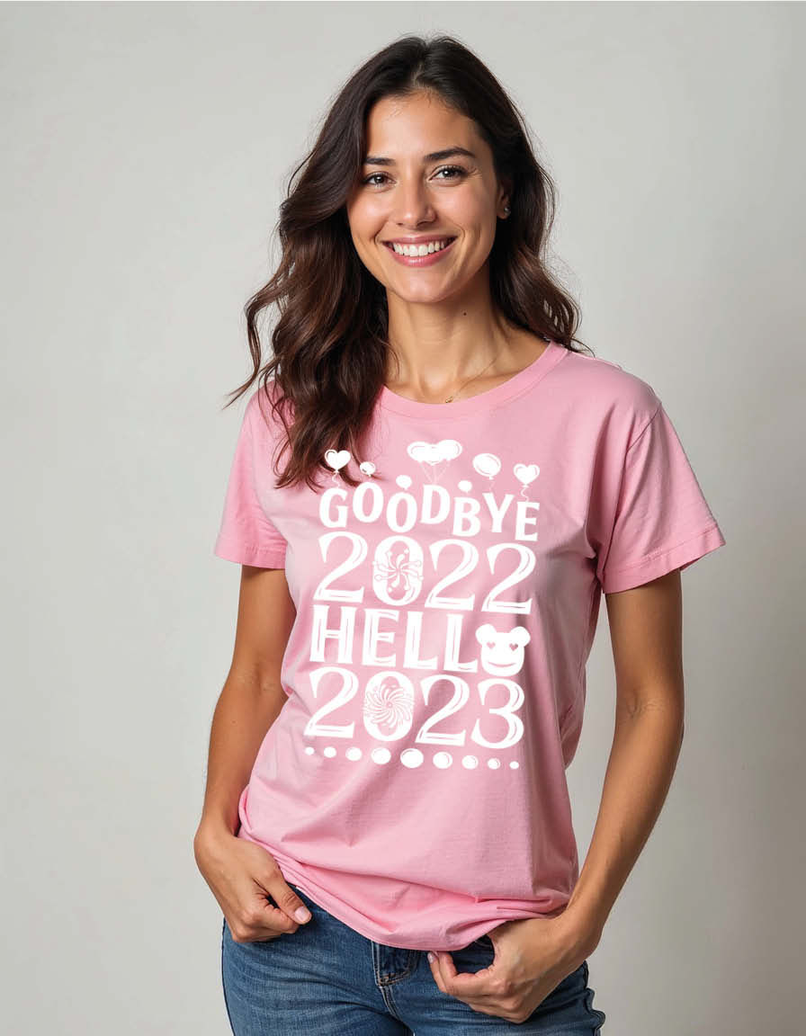 Thumbnail: good bye 2022 hello 2023 Unisex Printed Graphic T-Shirt for Mens,Womens & Kids