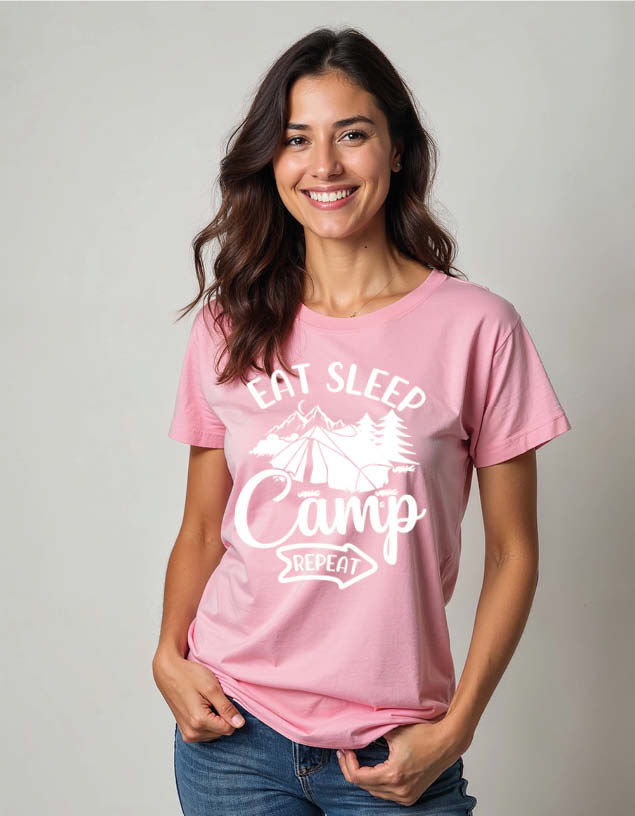 Thumbnail: Eat sleep camp reapet Unisex Printed Graphic T-shirt