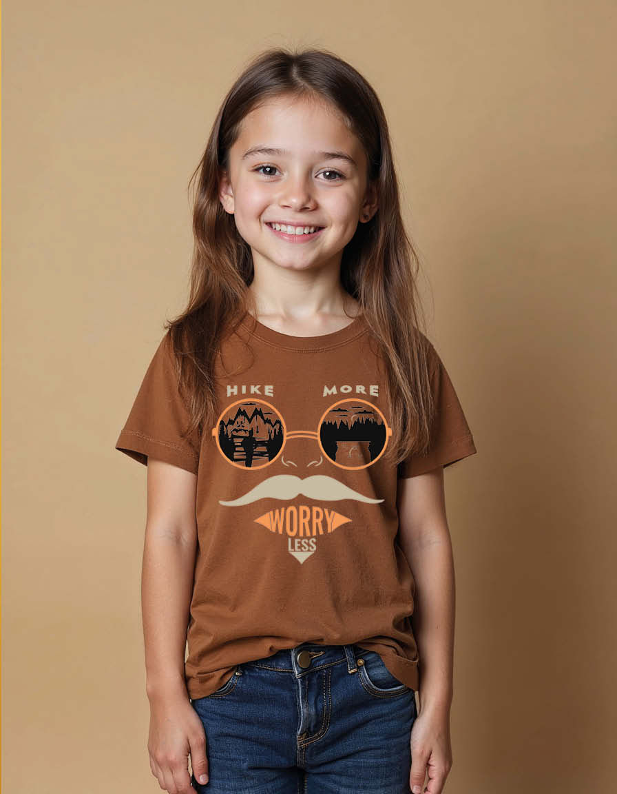 Thumbnail: hike more worry less Unisex Printed Graphic T-Shirt For Mens, Womens & Kids