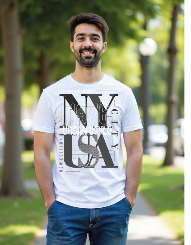 Thumbnail: follow your dream urban style never give up Unisex Printed Graphic T-Shirt