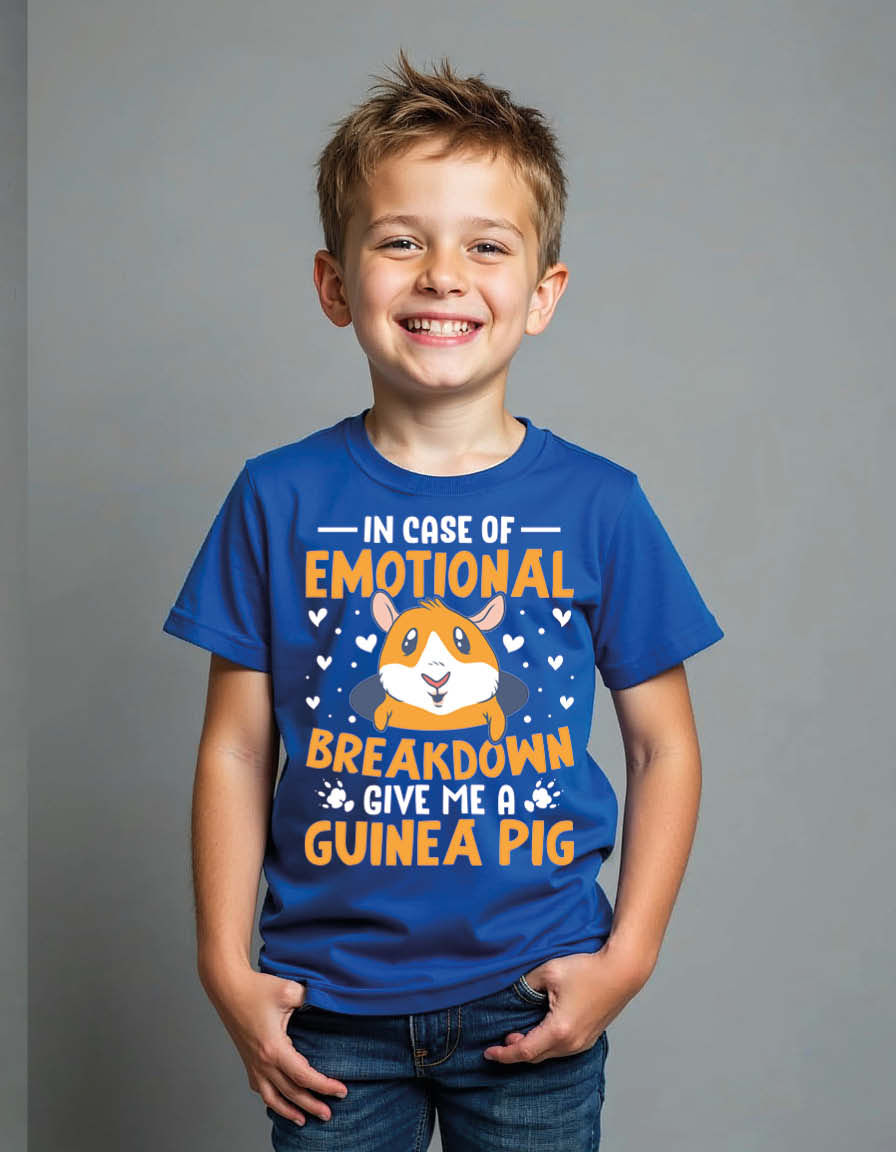 Thumbnail: in case of emotional breakdown give me guinea pig Unisex Printed Graphic T-Shirt
