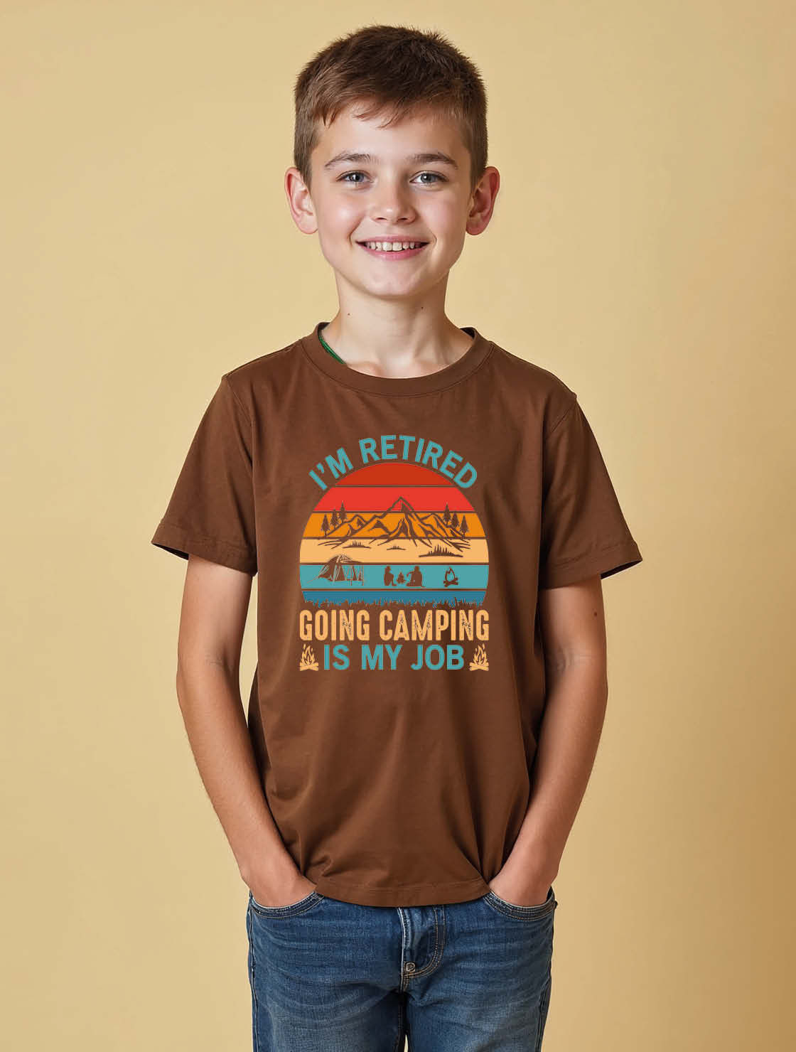 i'm retired going camping is my job Urban Unisex Printed Graphic T-Shirt