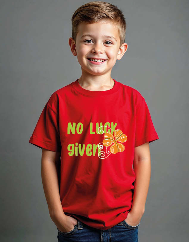 Thumbnail: no lucks given Classic Unisex Printed Graphic T-Shirt for Mens,Womens & Kids