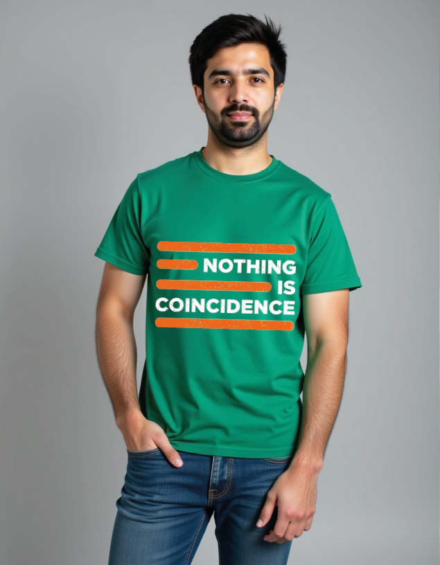 nothing is coincidence Unisex Printed Graphic T-Shirt For Mens Womens & Kids