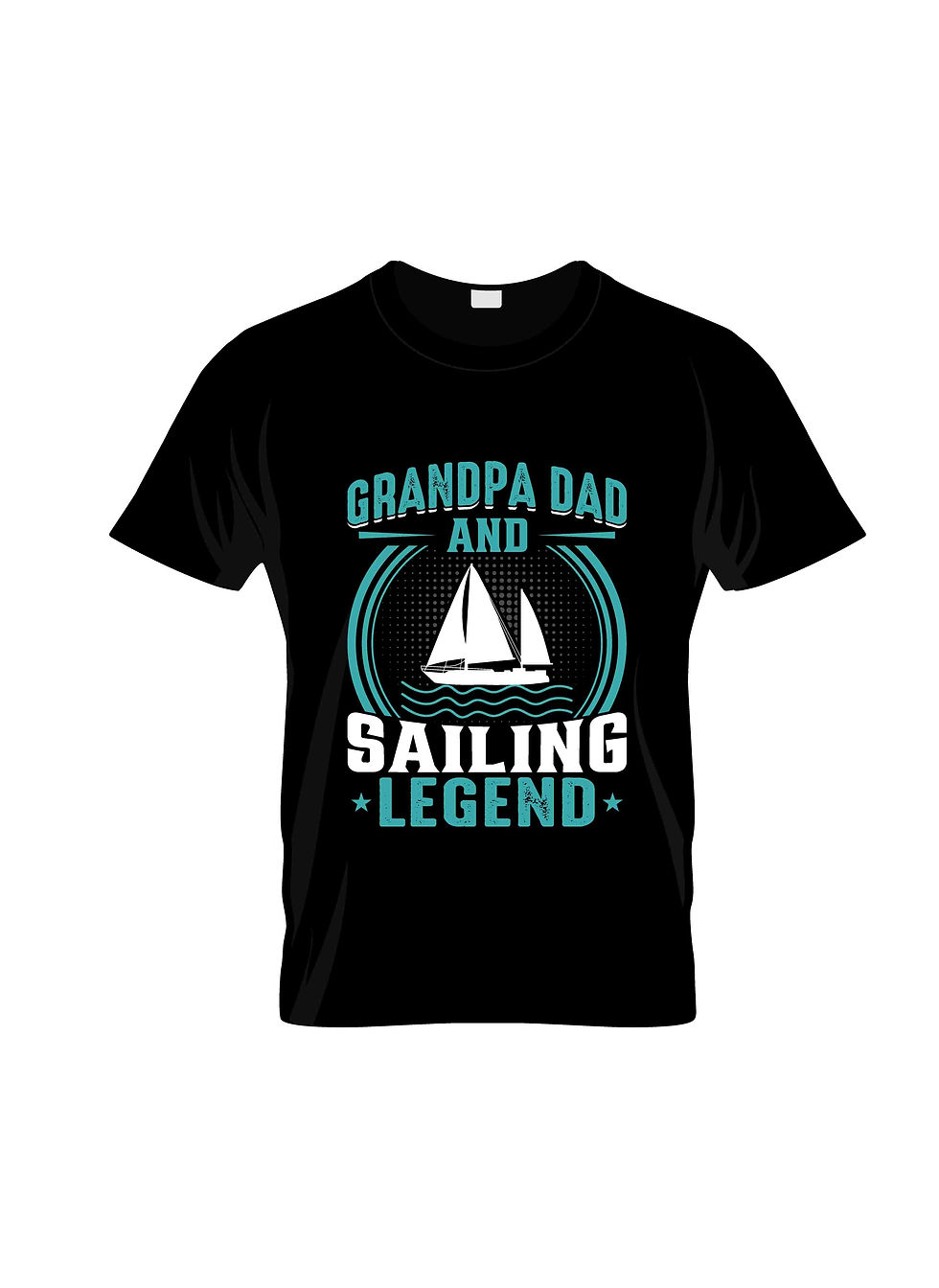 Thumbnail: grandpa dad and sailing legend typography printed t shirts