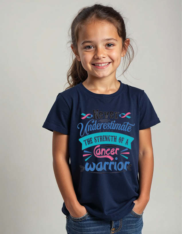 Thumbnail: never underestimate the strength or a cancer warrior Unisex Printed Graphic Tees