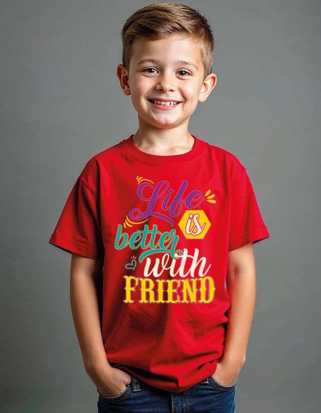 Thumbnail: life is better with friend Unisex Printed Graphic T-Shirt For Mens Womens & Kids