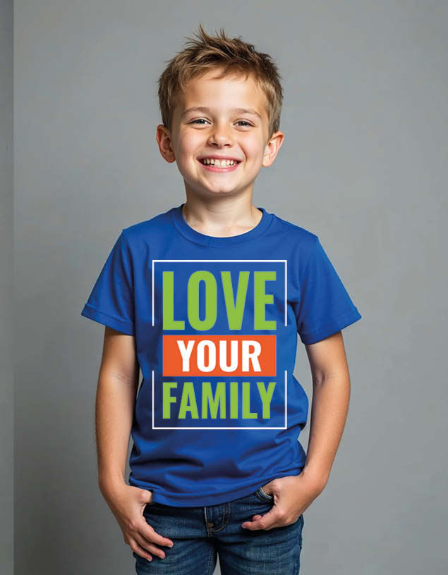 Thumbnail: love your family Unisex Printed Graphic T-Shirt For Mens Womens & Kids