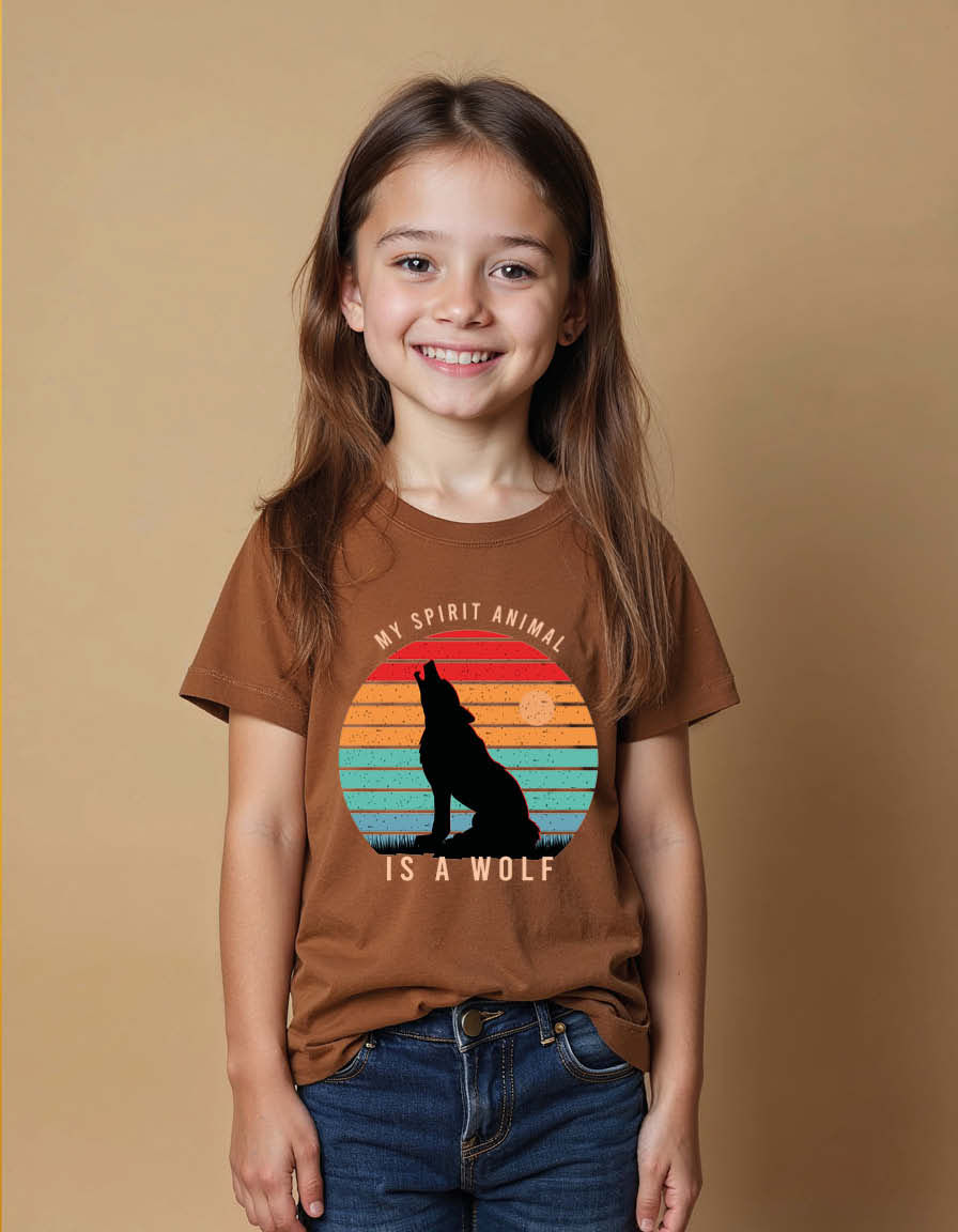 Thumbnail: my spirit animal is a wolf Unisex Printed Graphic T-Shirt for Mens,Womens,& Kids