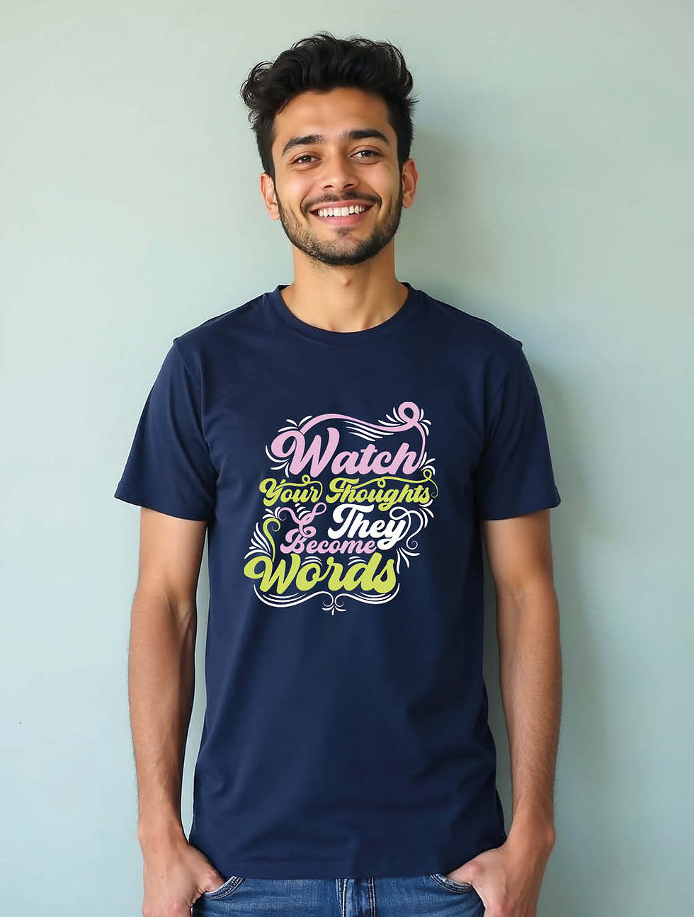 Thumbnail: watch your thoughts they become words Unisex Printed Graphic T-Shirt