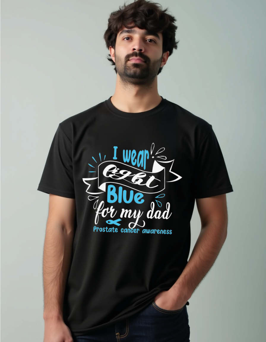 Thumbnail: i wear eight blue for my dad prostate cancer awareness Unisex Printed Tees