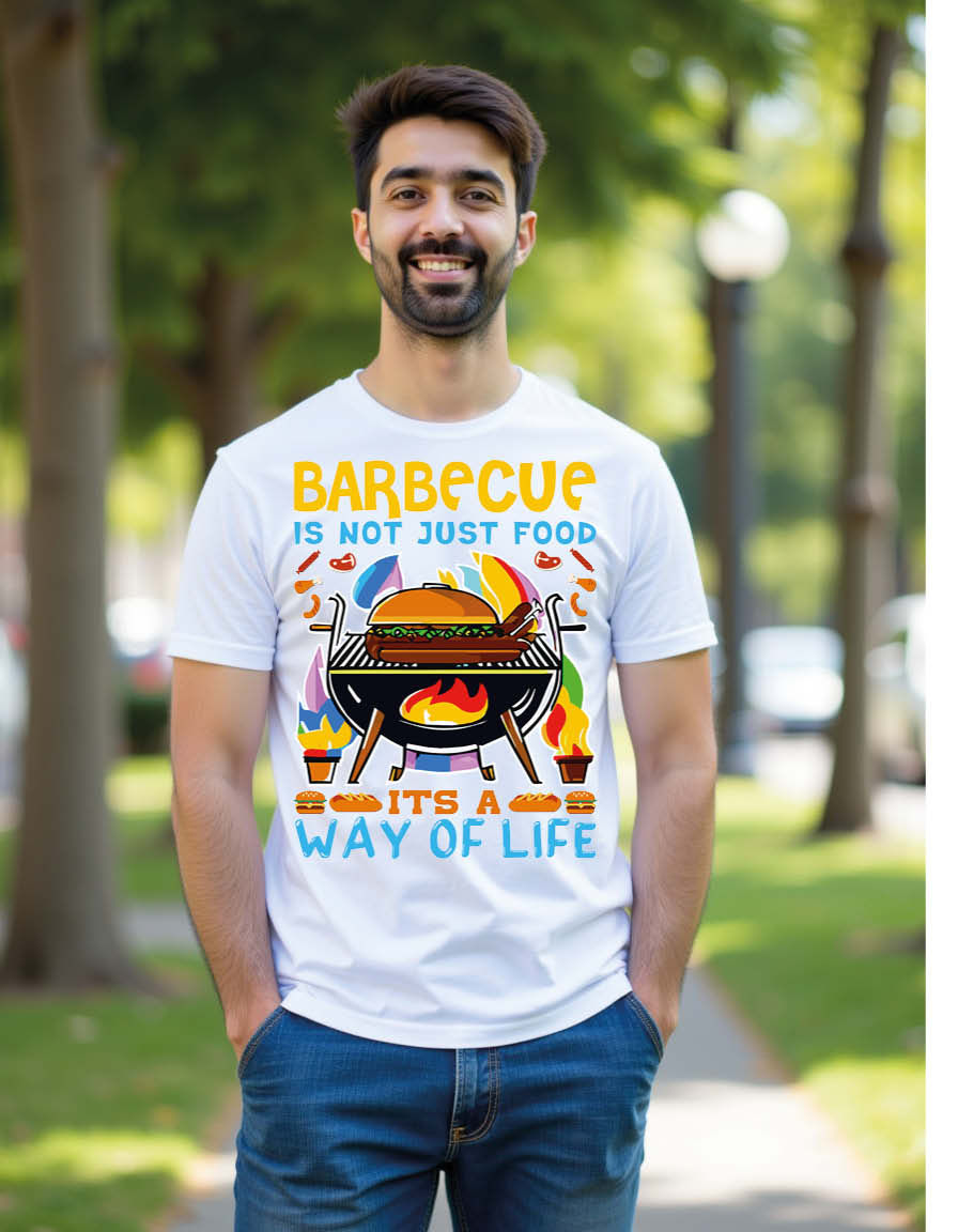 Thumbnail: Barbecue is not just food its a way to life Unisex Printed Graphic T-shirt