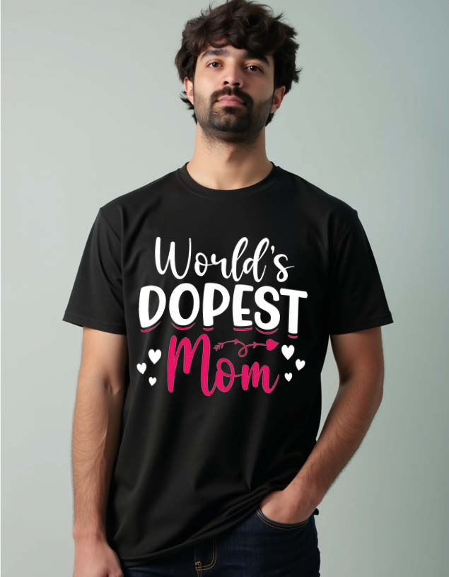 Thumbnail: Worlds dopest mom Unisex Printed Graphcal T-shirt