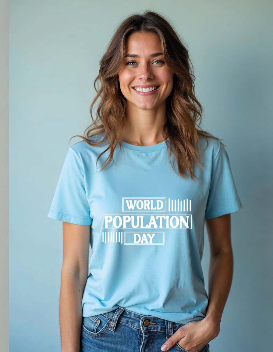 Thumbnail: World population day Unisex Printed Graphic T-shirt
