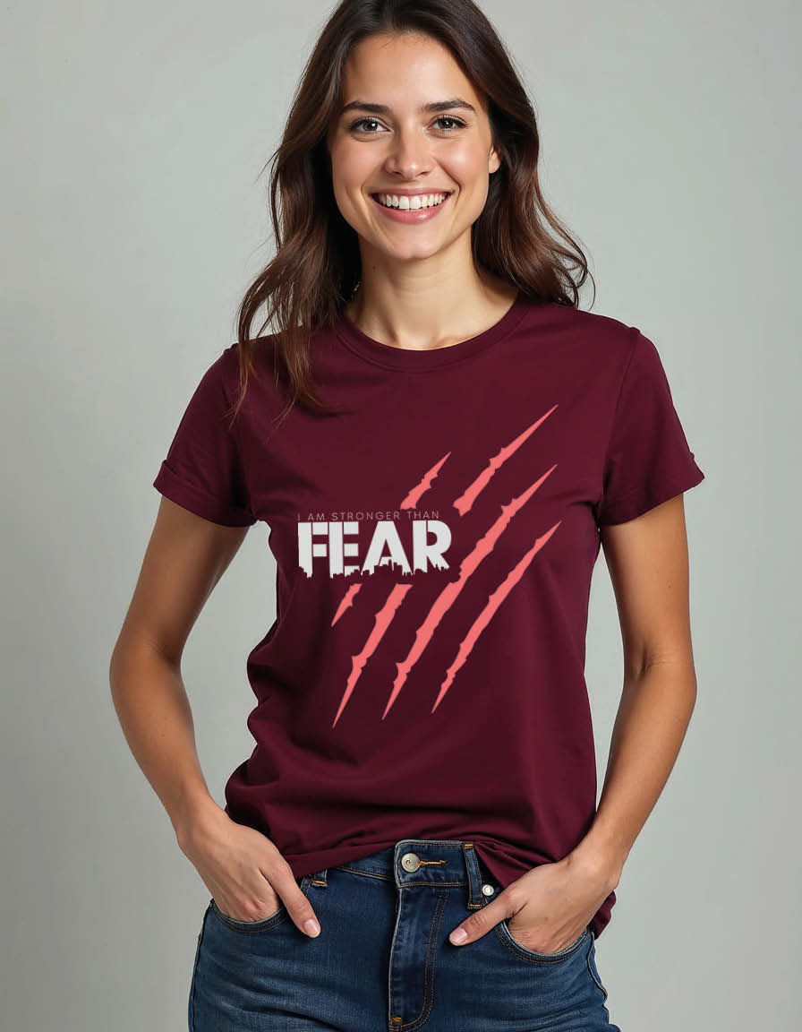 Thumbnail: fear Classic Vintage Unisex Printed Graphic T-Shirt For Mens, Womens & Kids